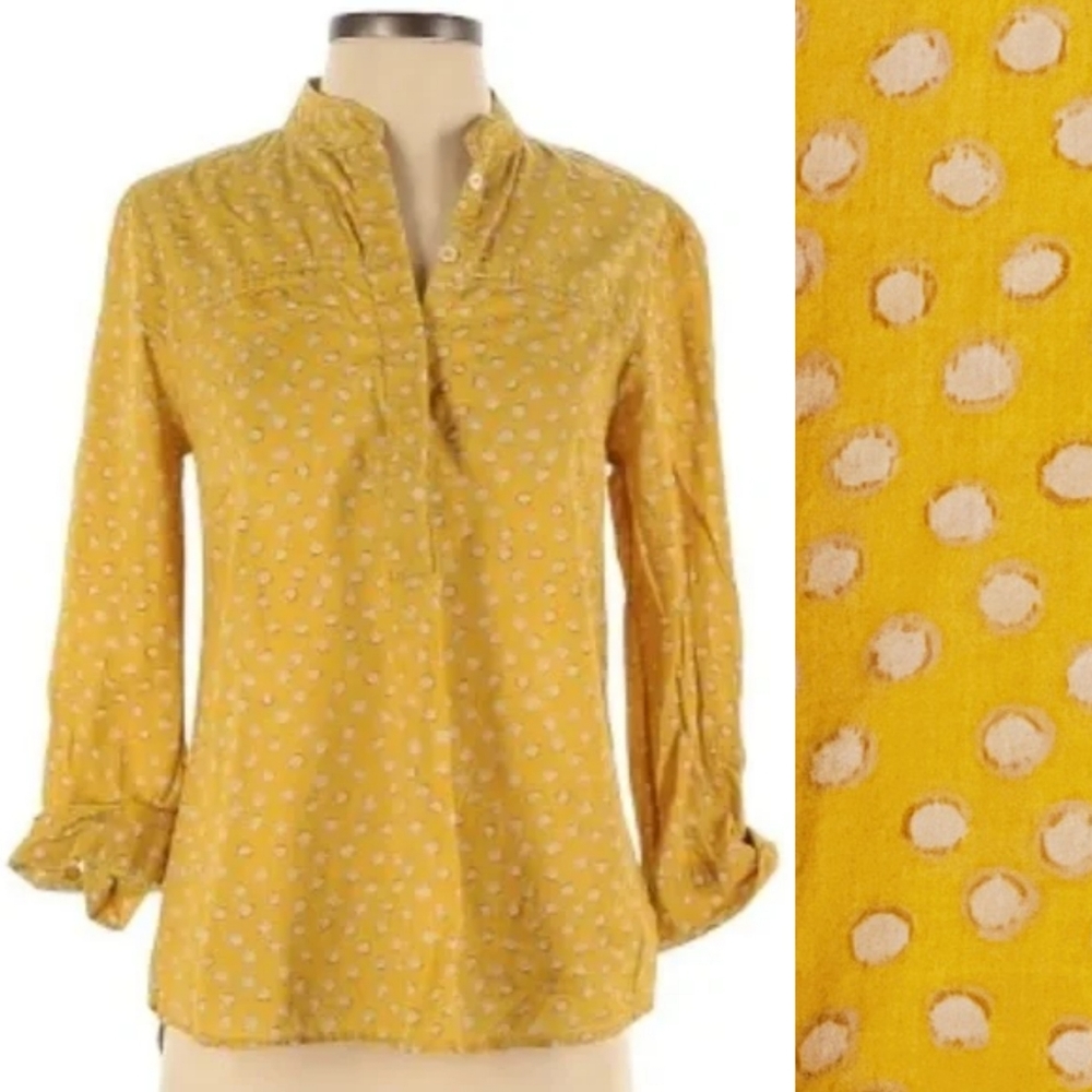 Anthropologie Odielle Bananas and Cream Polka-dot Tunic 14